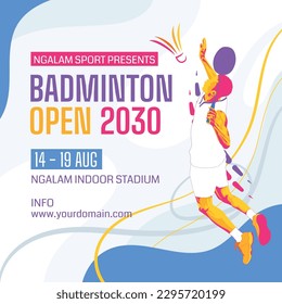 badminton open design flyer template