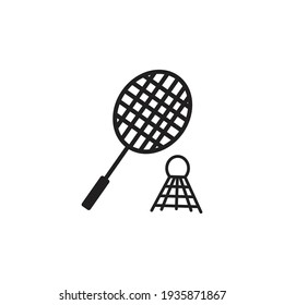 Badminton outline icon. Vector illustration on white background. Use for web and mobile application. Eps 10