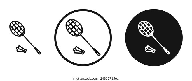 Badminton outlined icon vector collection.