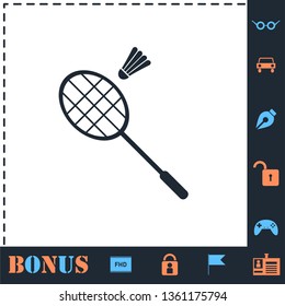 Badminton. Perfect icon with bonus simple icons