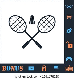 Badminton. Perfect icon with bonus simple icons