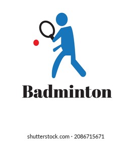 badminton play minimalist or flat logo or illustration