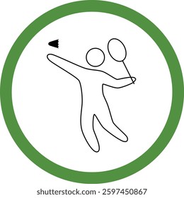 Badminton Player in Action Icon