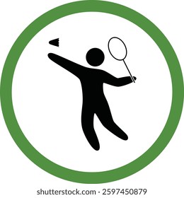 Badminton Player in Action Icon