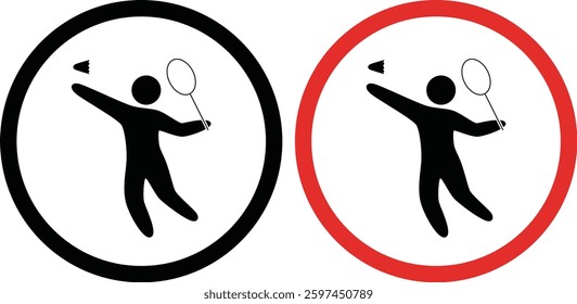 Badminton Player in Action Icons
