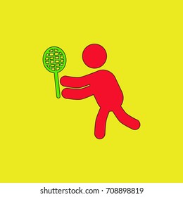 Badminton Player In Action Logo - Super Lightning Smash