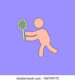 Badminton Player In Action Logo - Super Lightning Smash