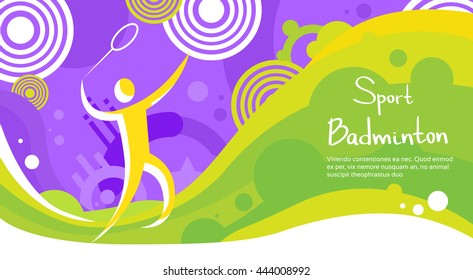 Badminton Player Athlete Sport Game Competition Flat Vector Illustration