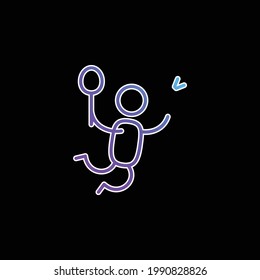 Badminton Player blue gradient vector icon