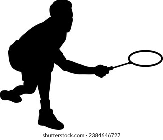 badminton player champion logo design silhouette