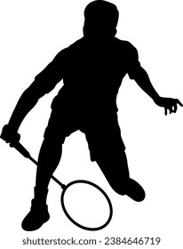 badminton player champion silhouette vector