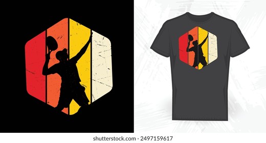 Badminton Player Funny Vintage Racket T-shirt Design
