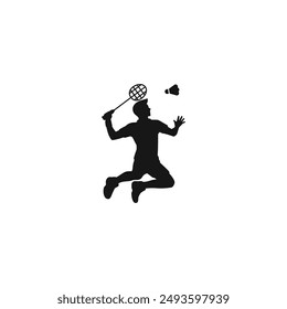 Vector de iconos de jugadores de bádminton. VECTOR EPS 10 editable