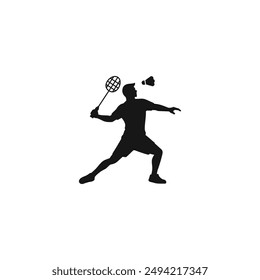 Badminton player icon vector. EPS 10 editable vector