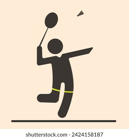 Badminton player icon vector illustration eps