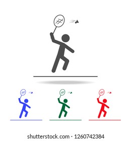 Badminton player  icons. Elements of sport element in multi colored icons. Premium quality graphic design icon. Simple icon for websites, web design, mobile app, info graphics