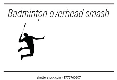 Badminton player Jumping and banging badminton.badminton overhead smash.