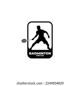 Badminton player logo design template