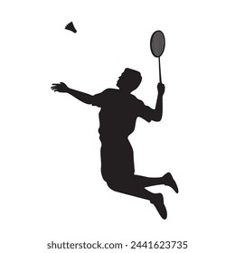 Badminton player silhouette design. sport sign and symbol.