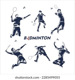 
badminton player silhouette vector design