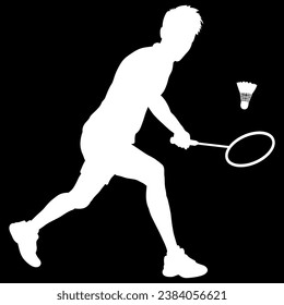 archivo vectorial de silueta de jugador de badminton 