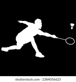 archivo vectorial de silueta de jugador de badminton