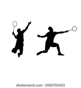 Ilustración de la silueta del jugador de bádminton