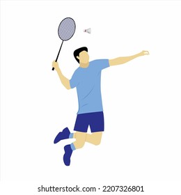 Badminton player smash vector illustration