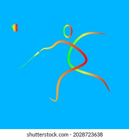 Vektorgrafik des Badmintonspielers