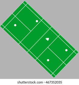 Badminton playground isolated on white. Sports infrastructure vector.  court
