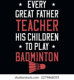 Badminton playing typographic tshirt design