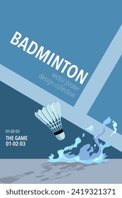 Badminton poster design vector collection flat art style