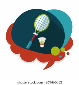 badminton racket and ball flat icon with long shadow,eps10