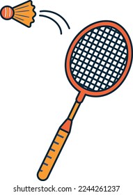 Badminton racket and ball in vector