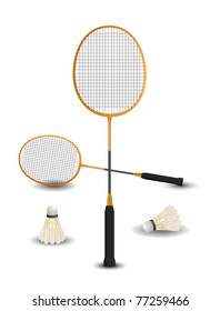 Badminton racket with birdies eps8