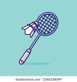 Icono de concepto de equipo deportivo de la cartografía de la raqueta de bádminton ilustración vectorial aislado