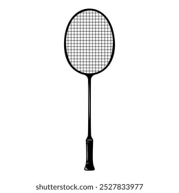 Badminton Racket Clipart Black Color Illustration