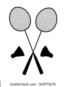 Badminton Racket & Badminton Cock - Vector