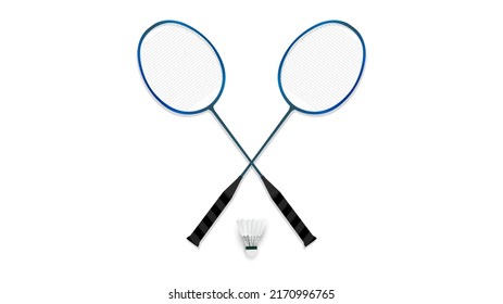 Badminton racket ,equipments for badminton game sport Flat Modern design ,isolated on white background ,  Vector illustration EPS 10