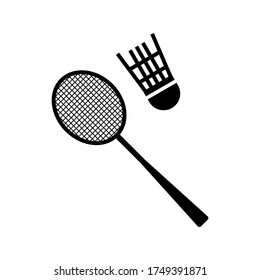 Badminton racket with feather vector icon for sports apps and websites. A creative and professional illustration.Color editable.