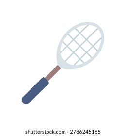 Badminton racket flat design vector graphic isolated on white background.