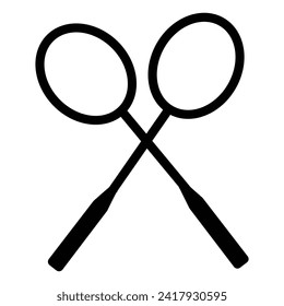 badminton racket flat icon of vector illustration