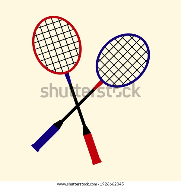 badminton racket\
flat icon of vector\
illustration
