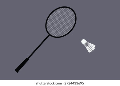 Raqueta de bádminton Ilustración plana Gráfico deportivo mínimo
