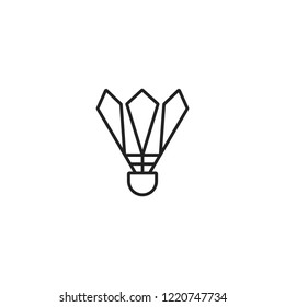 Badminton racket icon black on a white background. Sports equipment. Trendy Flat style for graphic design, Web site, UI. EPS10. - Vector illustration