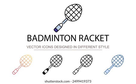 Badminton Racket icon design with white background stock illustration