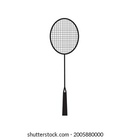 Badminton racket icon made by illustrator, This is a black badminton racket symbol     