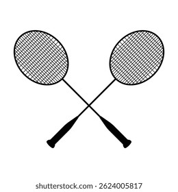 Ícone de raquete de badminton e design de símbolo em um fundo branco