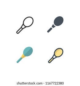 badminton racket icon vector with four different styles
