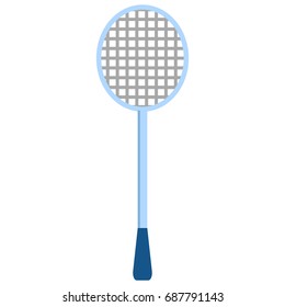 Badminton racket icon, vector illustration flat style design isolated on white. Colorful graphics